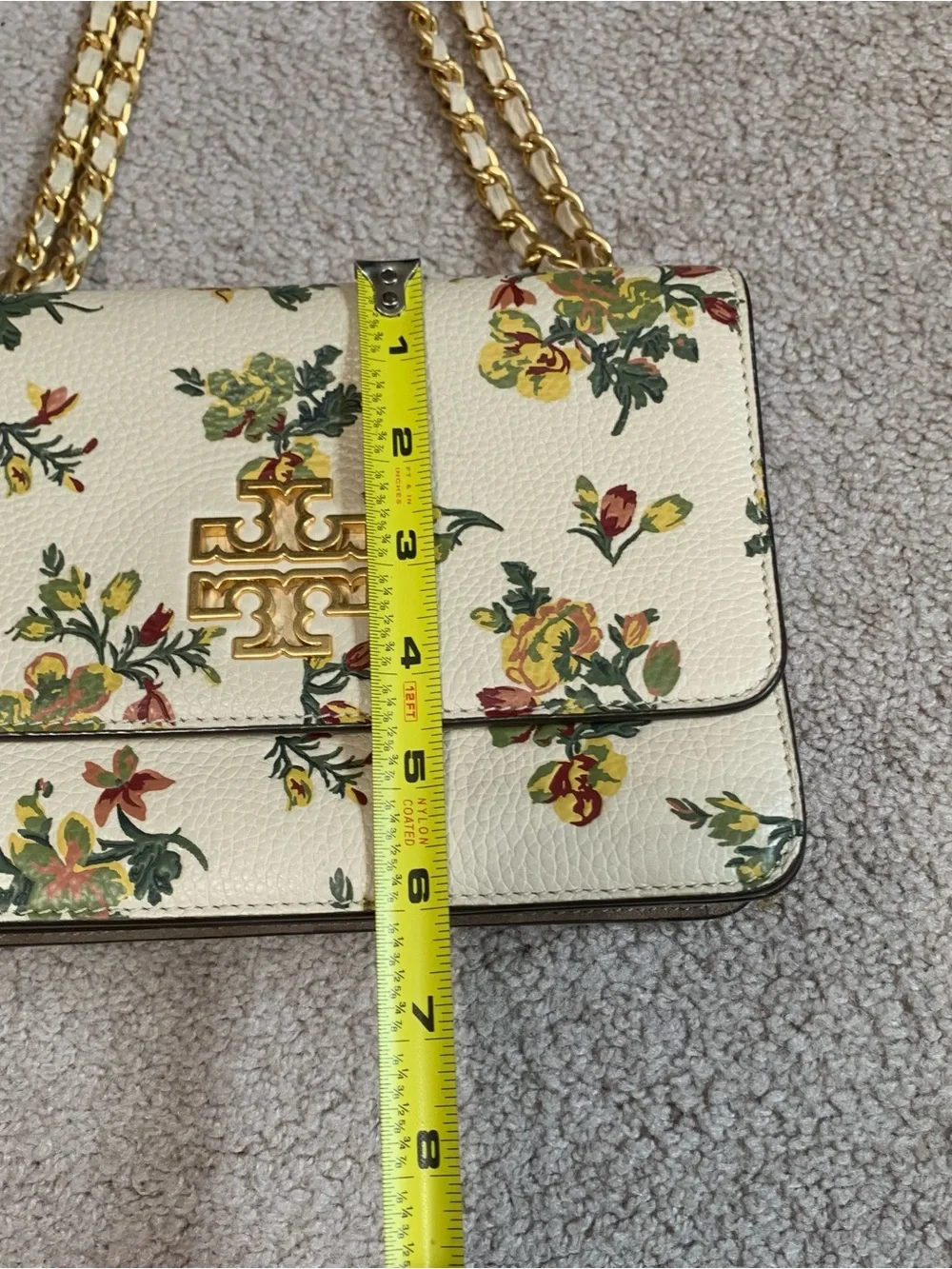 Tory Burch Kira Cream/Floral Multicolor leather Purse